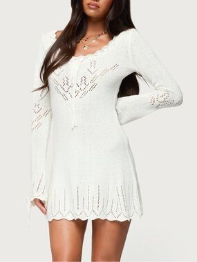 Edikted Shaia Pointelle Stitch Minidress